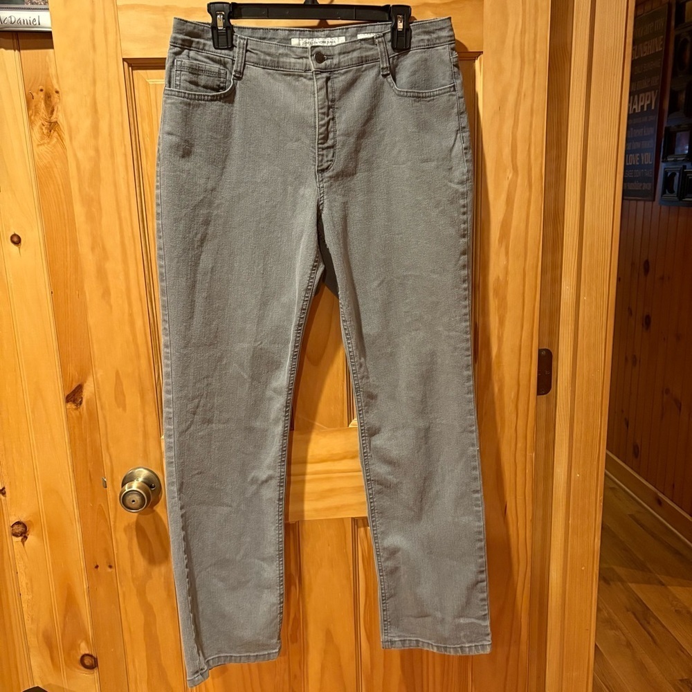 Jones New York Jeans Lexington Straight Sz 14 Silver Stud Embellished Pockets